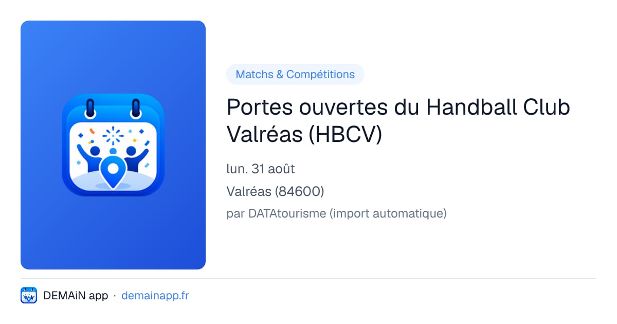 Portes ouvertes du Handball Club Valréas (HBCV) — Valréas