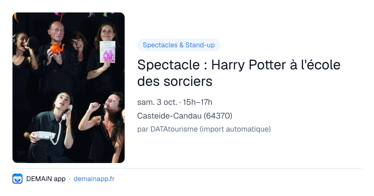 Spectacle : Harry Potter à l'école des sorciers — Casteide-Candau