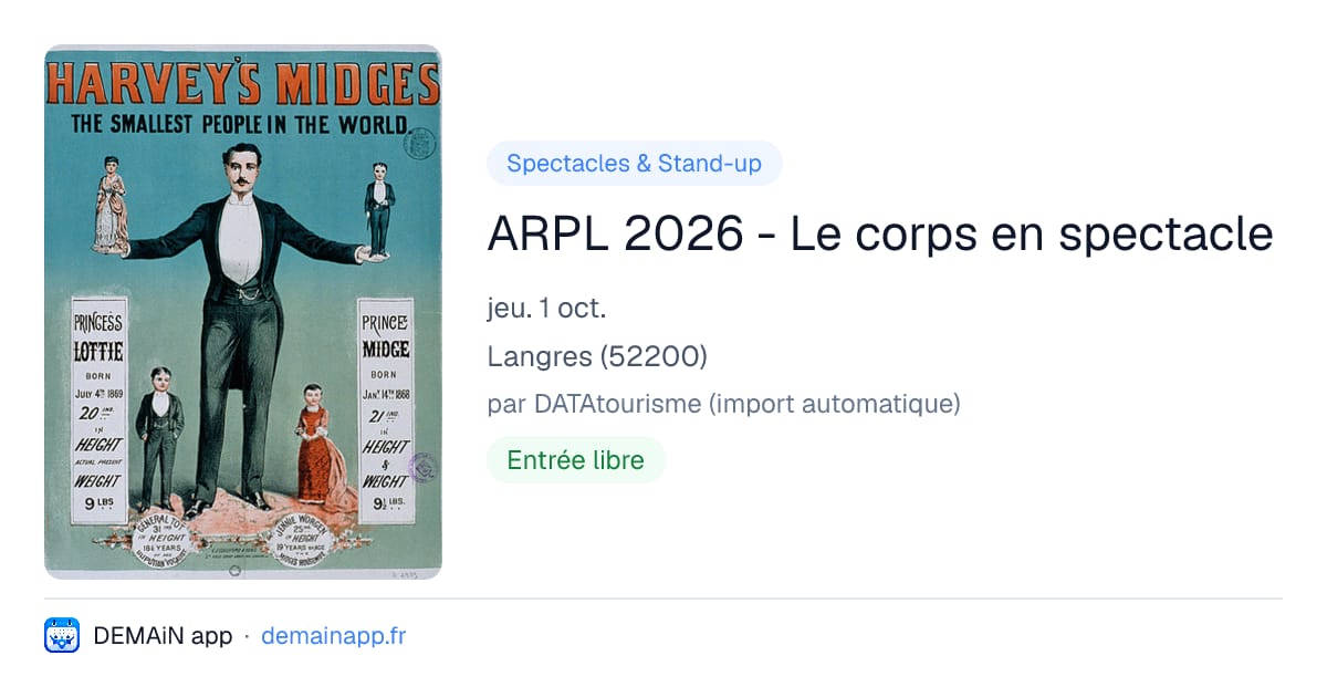 ARPL 2026 - Le corps en spectacle — Langres