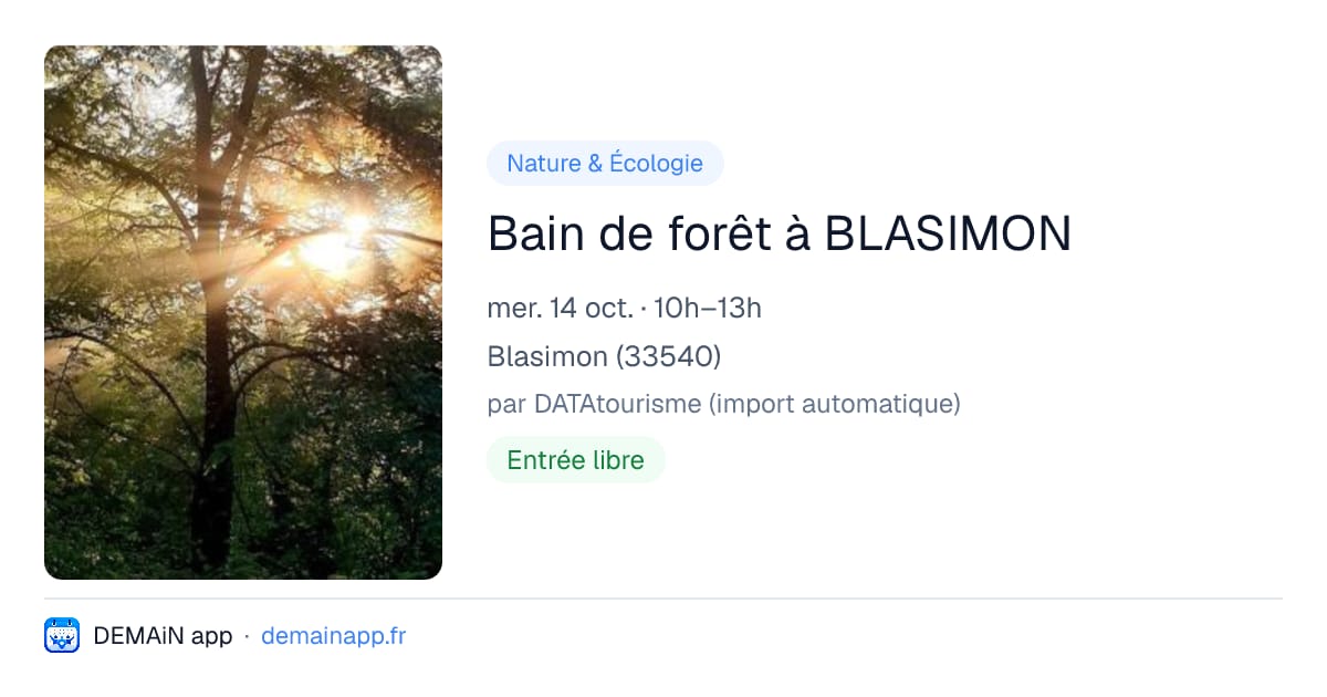 Bain de forêt à BLASIMON — Blasimon