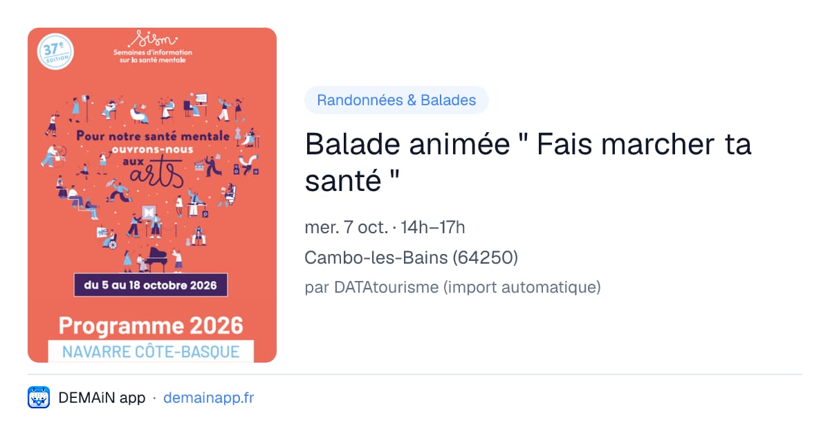 Balade animée " Fais marcher ta santé " — Cambo-les-Bains