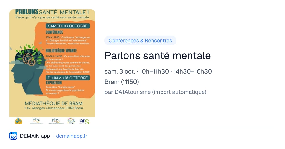Parlons santé mentale — Bram