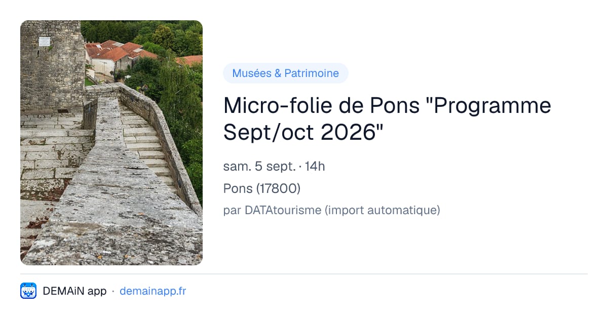 Micro-folie de Pons "Programme Sept/oct 2026" — Pons