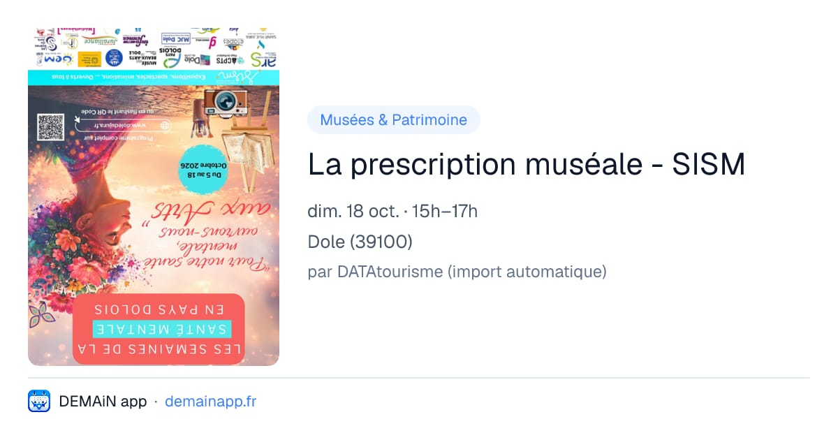 La prescription muséale - SISM — Dole