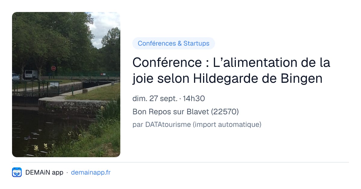 Conférence : L’alimentation de la joie selon Hildegarde de Bingen — Bon Repos sur Blavet