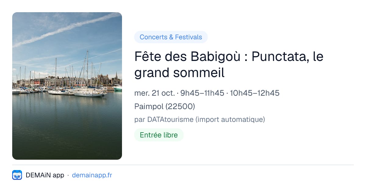 Fête des Babigoù : Punctata, le grand sommeil — Paimpol