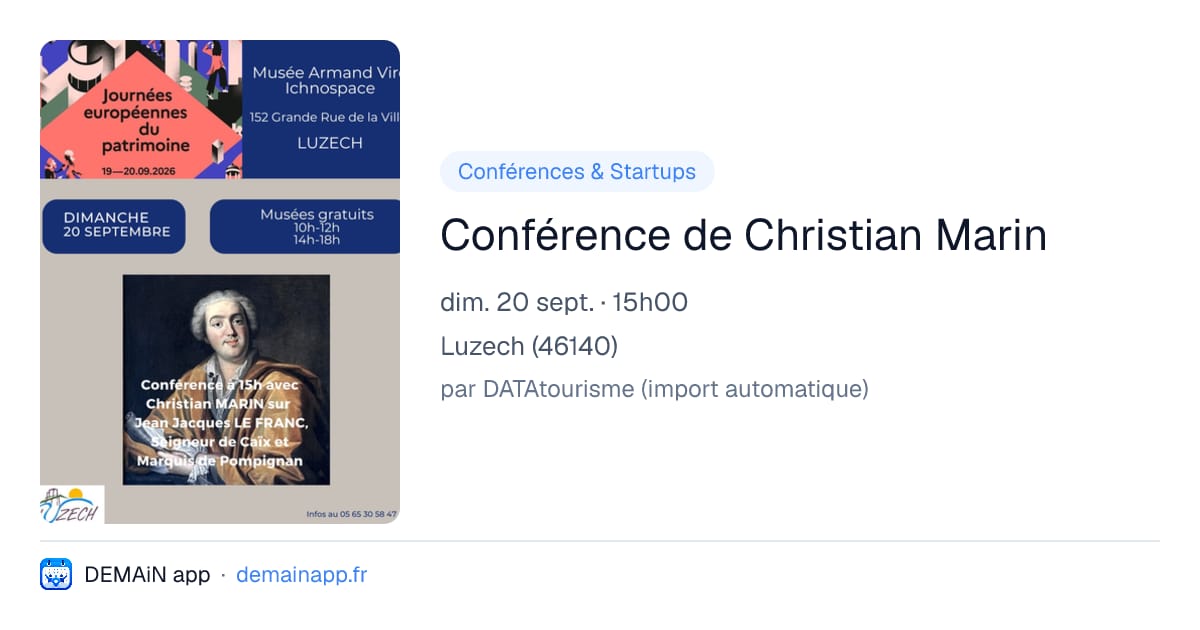 Conférence de Christian Marin — Luzech