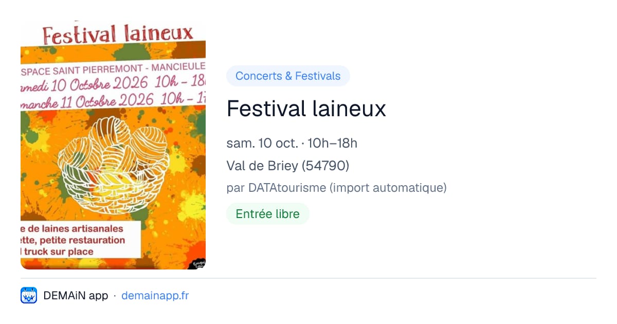 Festival laineux — Val de Briey