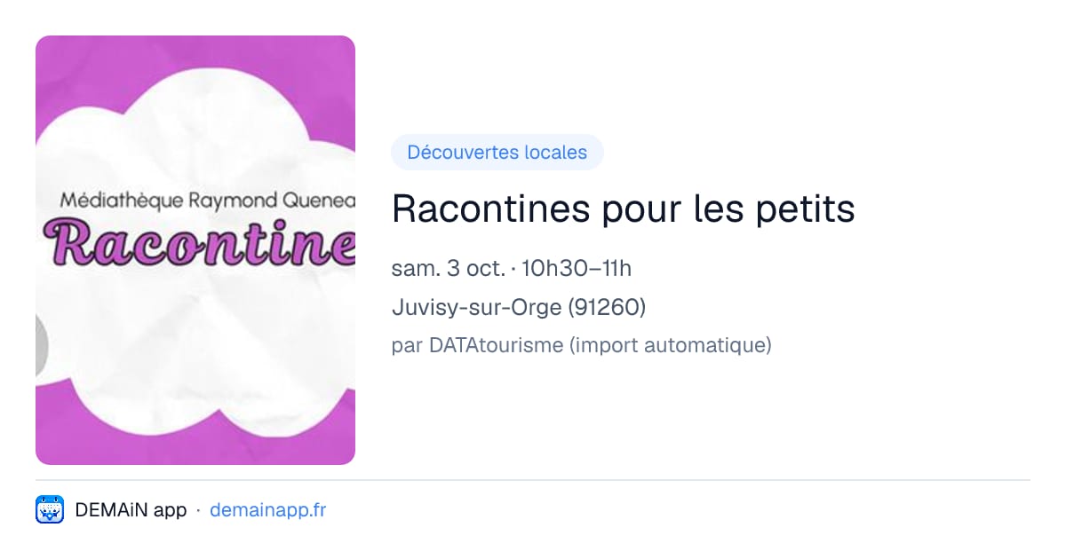 Racontines pour les petits — Juvisy-sur-Orge