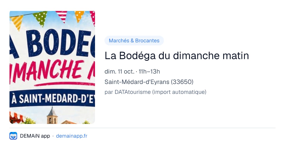 La Bodéga du dimanche matin — Saint-Médard-d'Eyrans