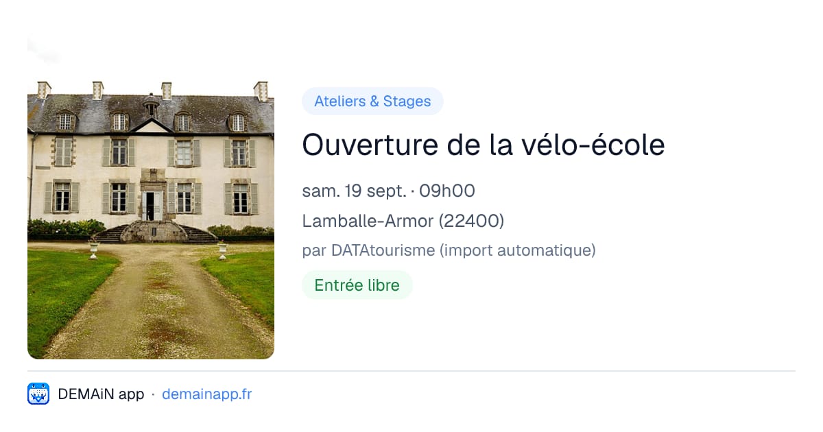 Ouverture de la vélo-école — Lamballe-Armor