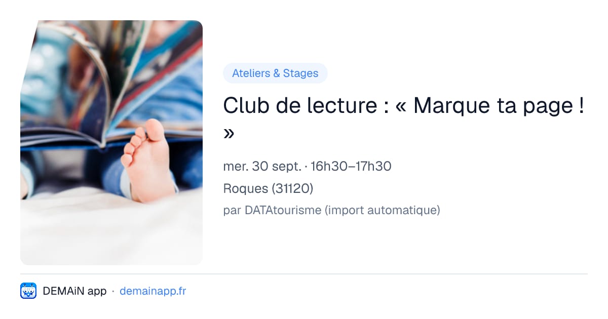 Club de lecture : « Marque ta page ! » — Roques
