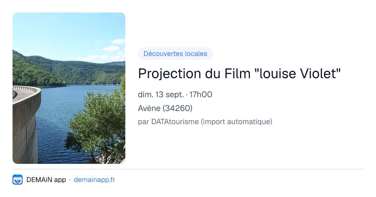 Projection du Film "louise Violet" — Avène