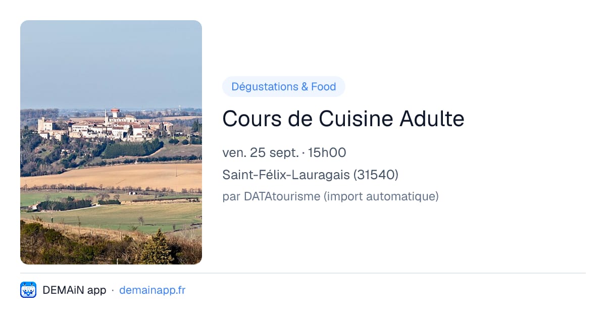 Cours de Cuisine Adulte — Saint-Félix-Lauragais