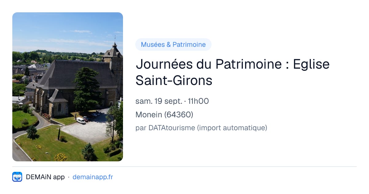 Journées du Patrimoine : Eglise Saint-Girons — Monein