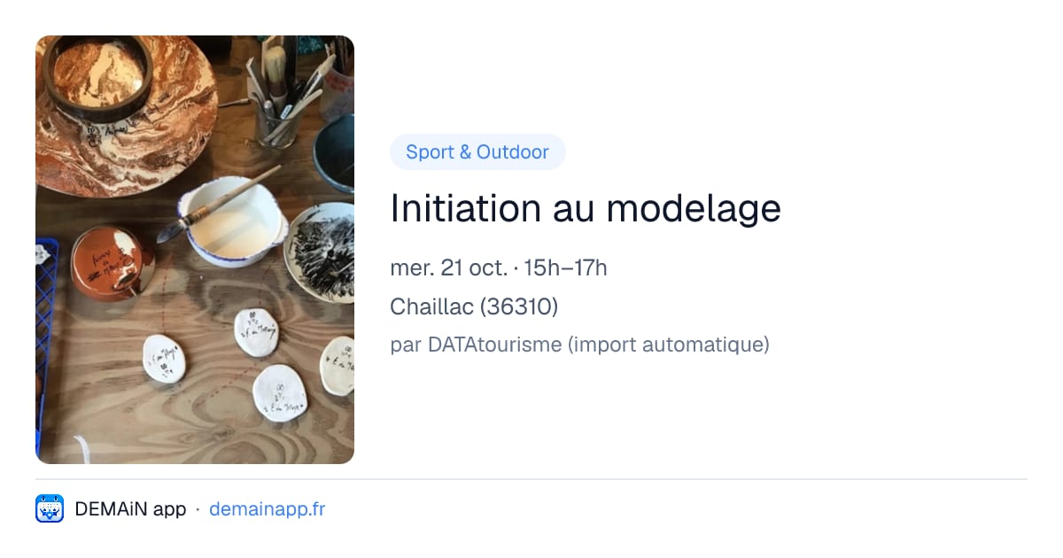 Initiation au modelage — Chaillac