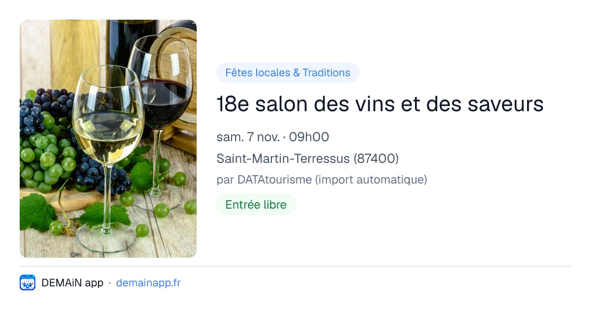 18e salon des vins et des saveurs — Saint-Martin-Terressus