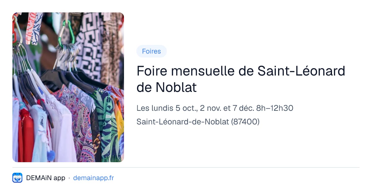 Foire mensuelle de Saint-Léonard de Noblat — Saint-Léonard-de-Noblat