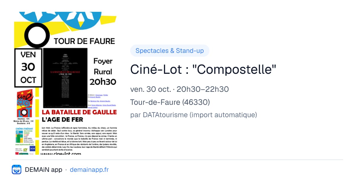 Ciné-Lot : "Compostelle" — Tour-de-Faure