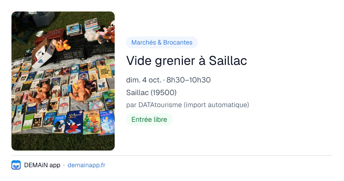 Vide grenier à Saillac — Saillac