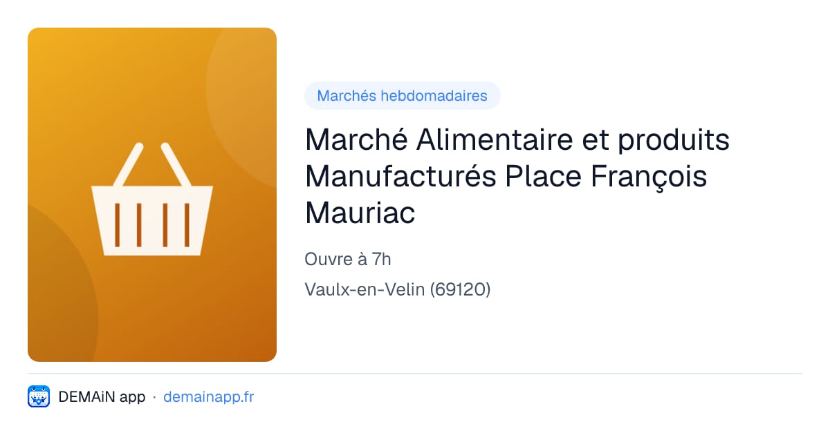 Marché Alimentaire et produits Manufacturés Place François Mauriac — Vaulx-en-Velin