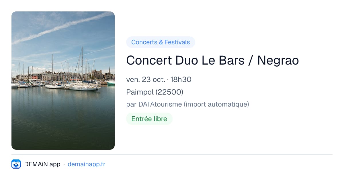 Concert Duo Le Bars / Negrao — Paimpol
