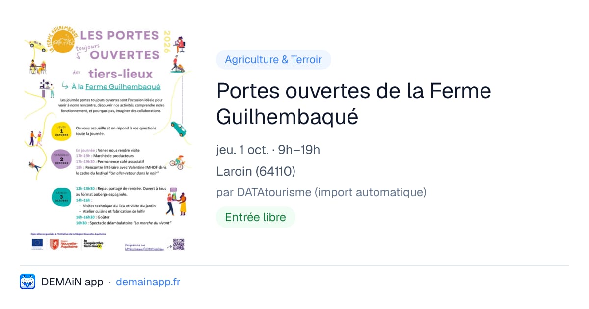 Portes ouvertes de la Ferme Guilhembaqué — Laroin