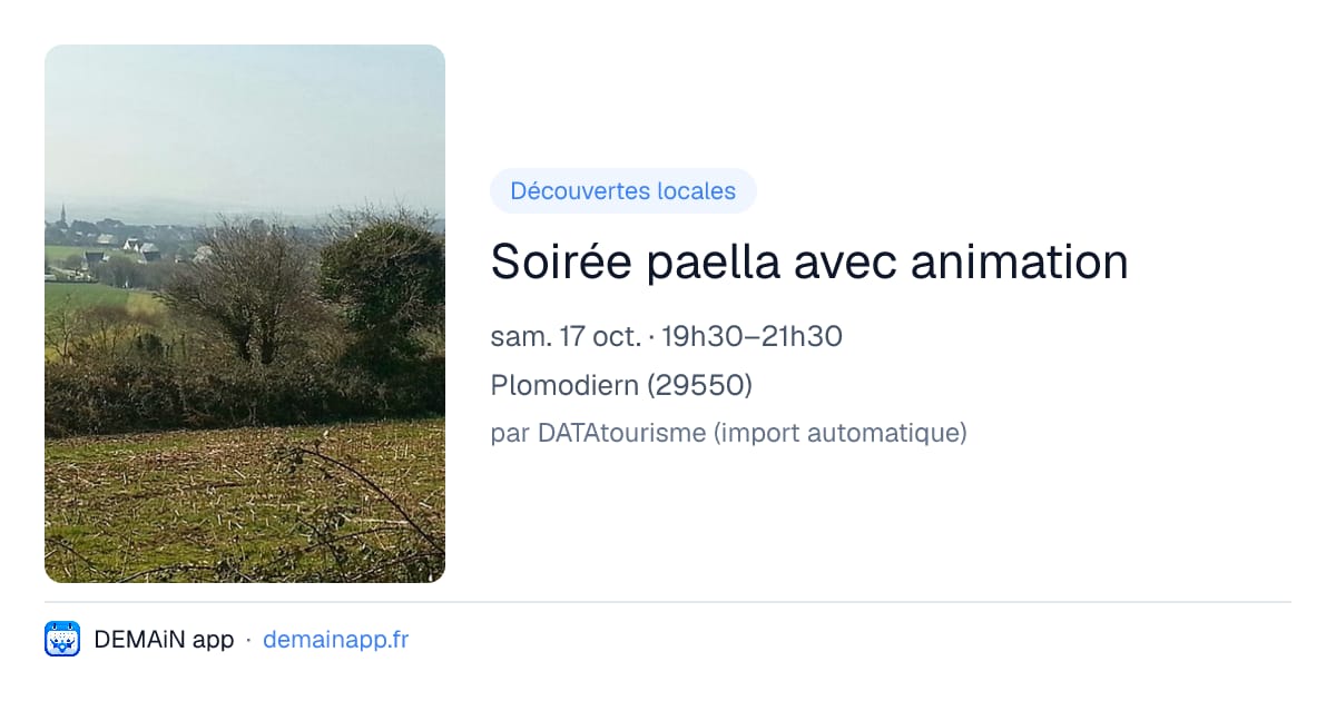 Soirée paella avec animation — Plomodiern