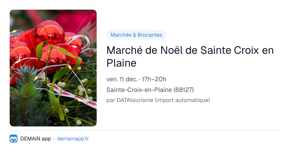 Marché de Noël de Sainte Croix en Plaine — Sainte-Croix-en-Plaine