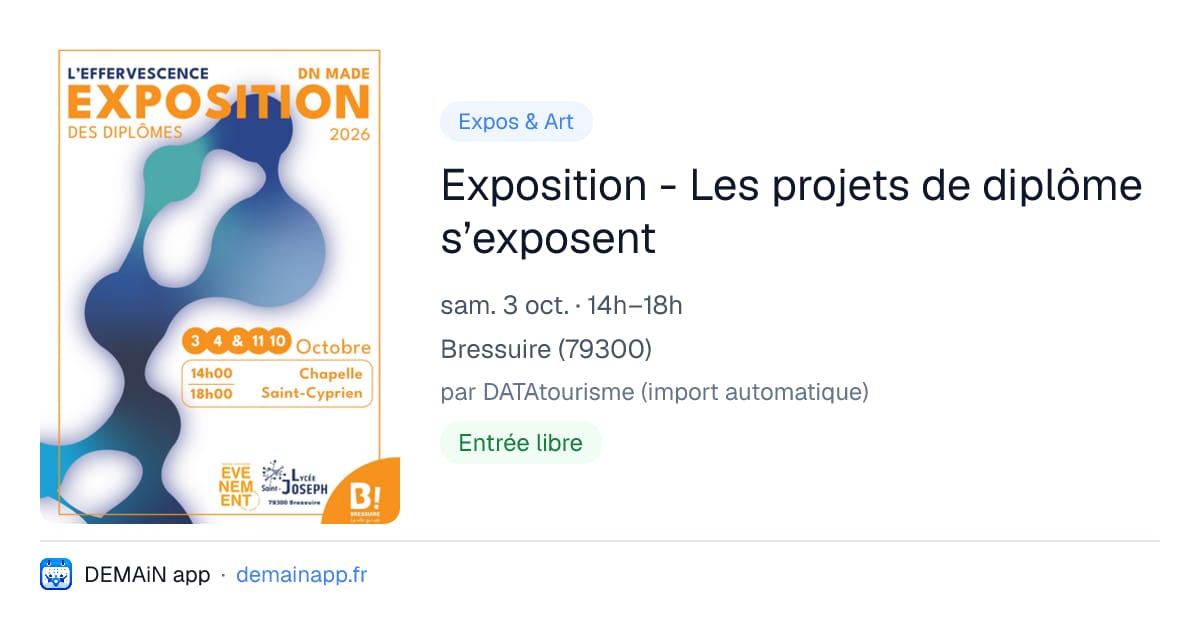 Exposition - Les projets de diplôme s’exposent — Bressuire