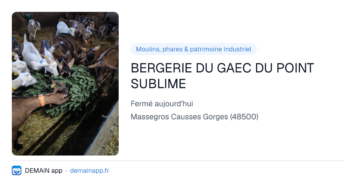 BERGERIE DU GAEC DU POINT SUBLIME — Massegros Causses Gorges