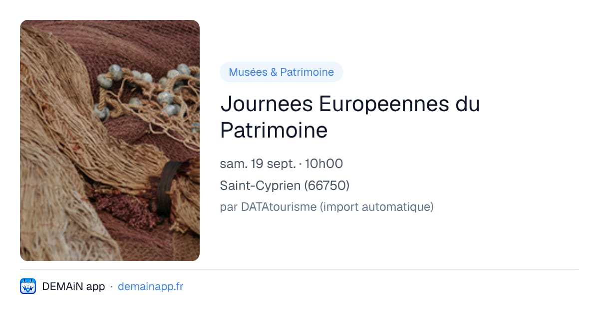 Journees Europeennes du Patrimoine — Saint-Cyprien