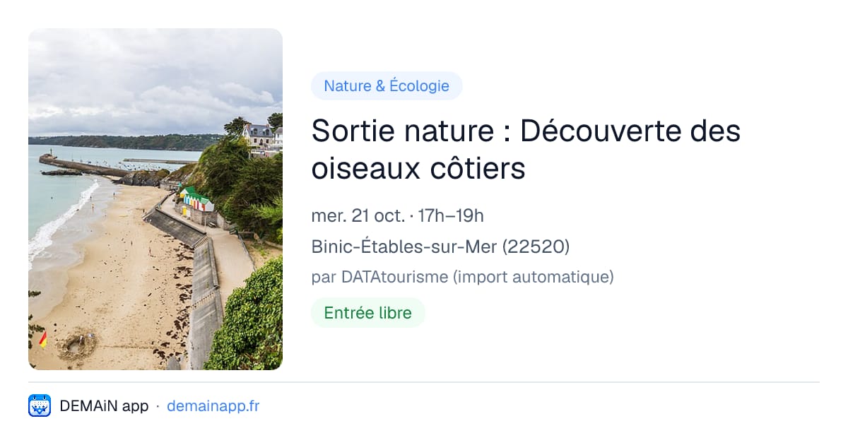 Sortie nature : Découverte des oiseaux côtiers — Binic-Étables-sur-Mer