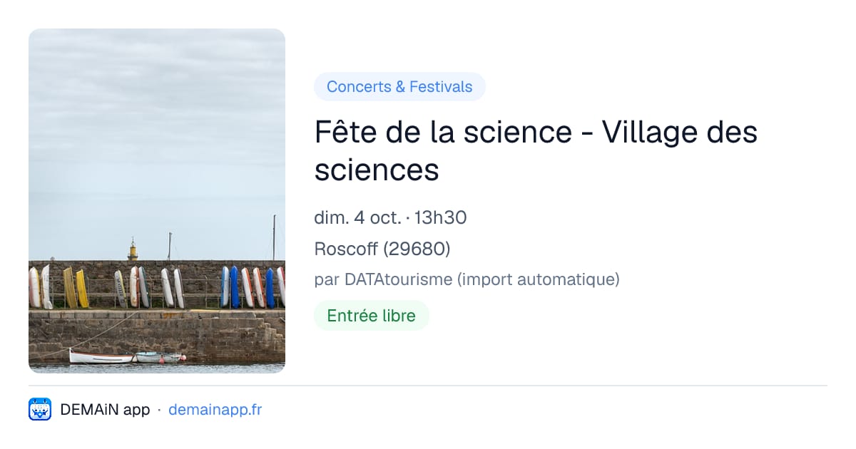 Fête de la science - Village des sciences — Roscoff