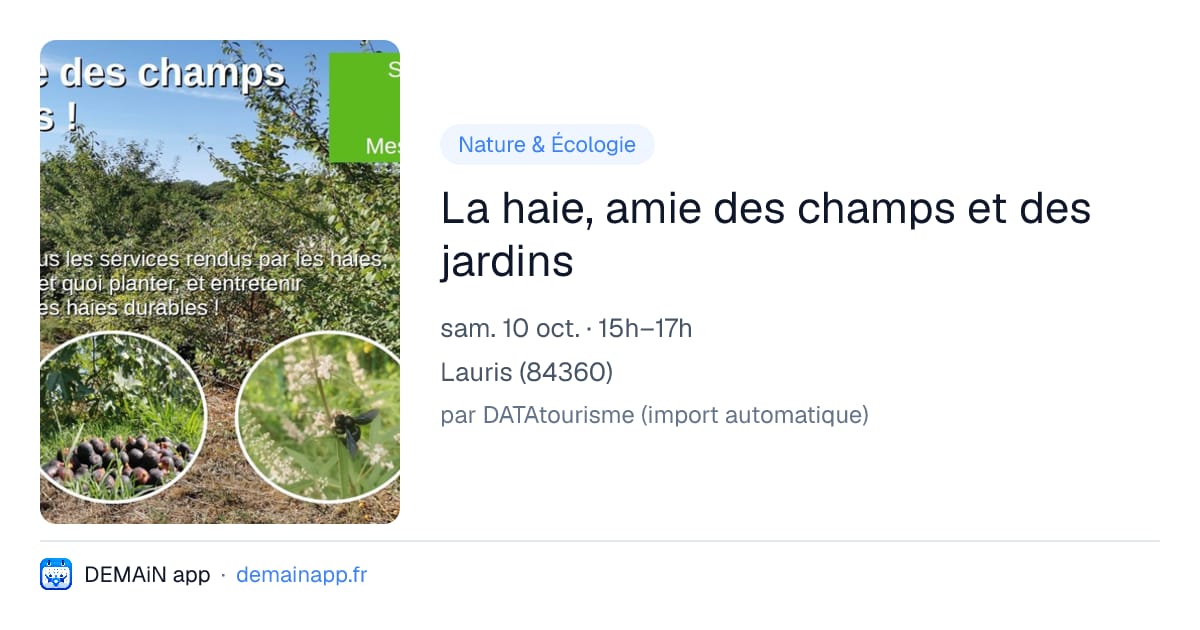 La haie, amie des champs et des jardins — Lauris