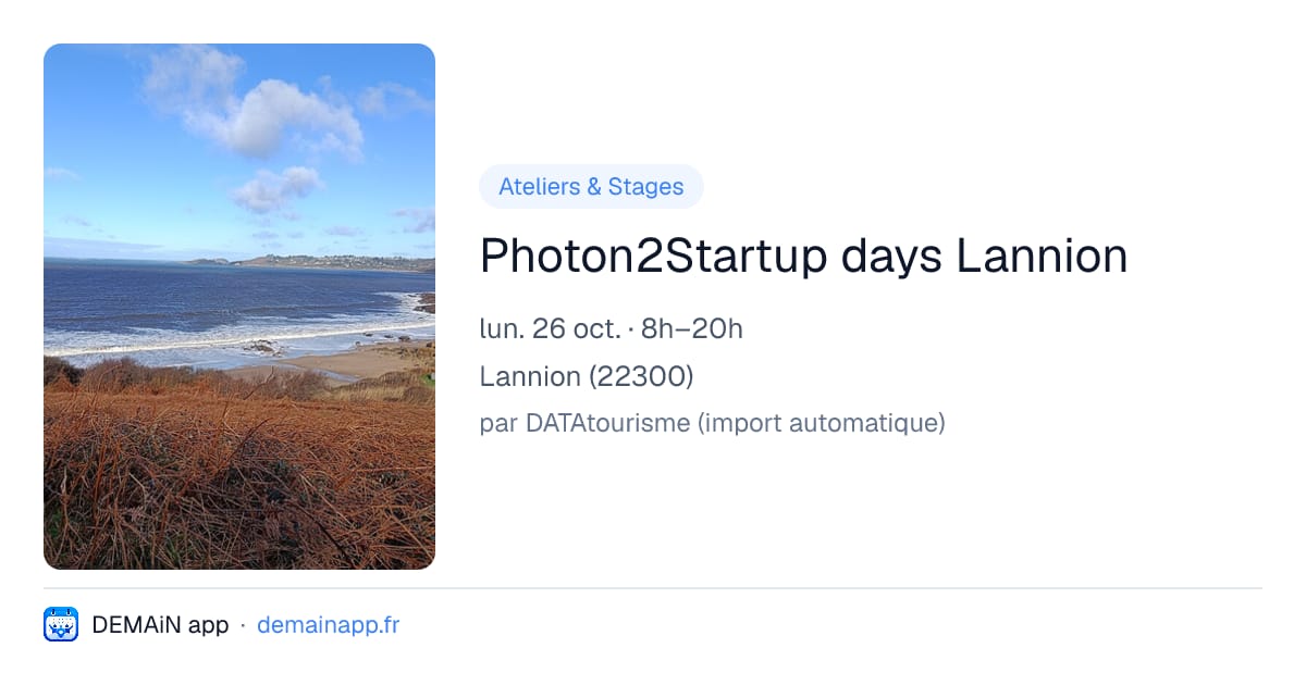 Photon2Startup days Lannion — Lannion
