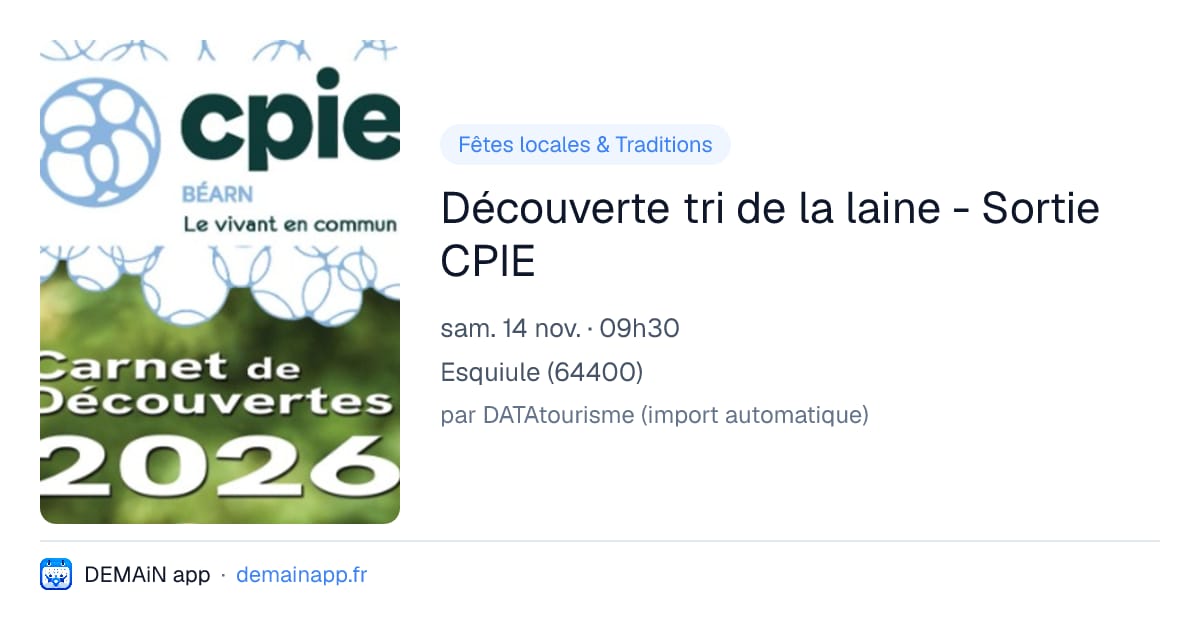 Découverte tri de la laine - Sortie CPIE — Esquiule