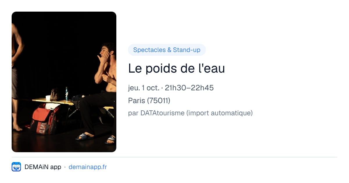 Le poids de l'eau — Paris
