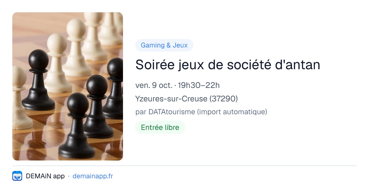 Soirée jeux de société d'antan — Yzeures-sur-Creuse