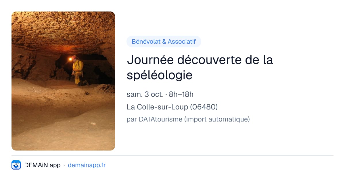 Journée découverte de la spéléologie — La Colle-sur-Loup