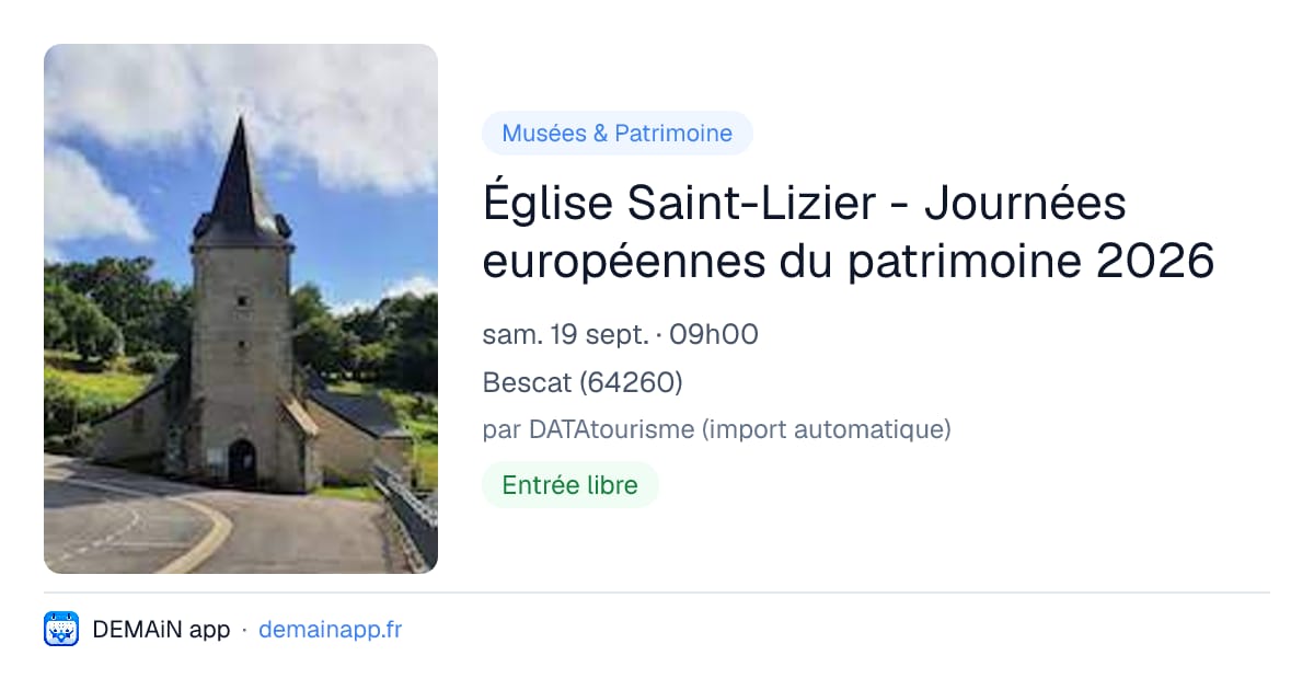 Église Saint-Lizier - Journées européennes du patrimoine 2026 — Bescat