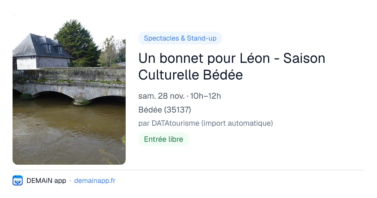 Un bonnet pour Léon - Saison Culturelle Bédée — Bédée