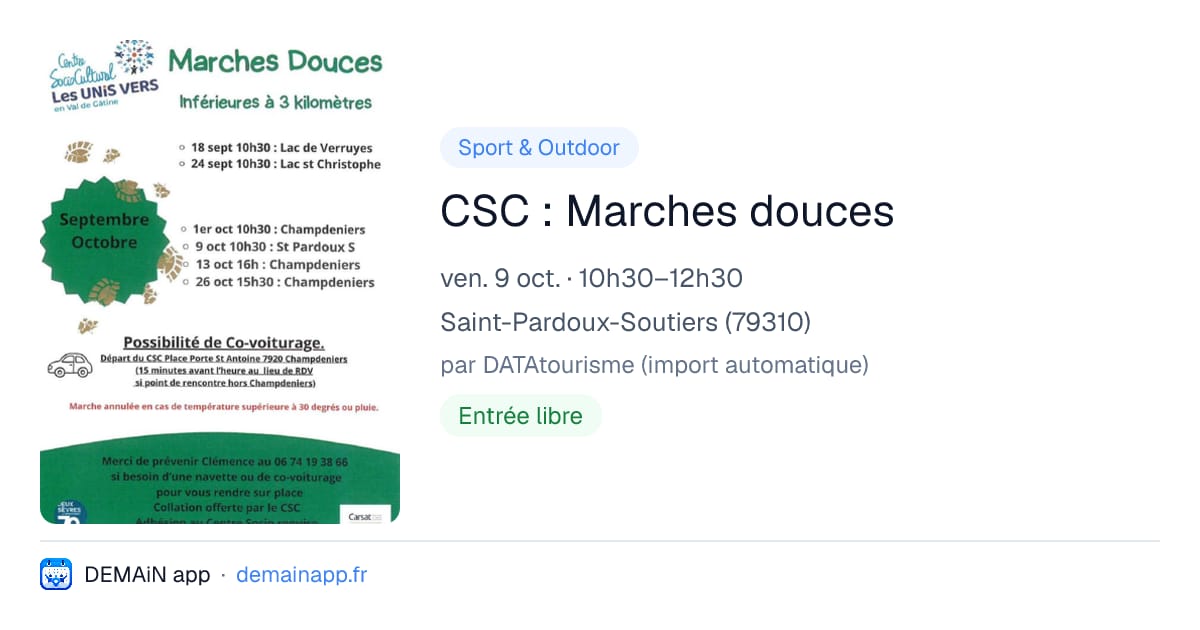 CSC : Marches douces — Saint-Pardoux-Soutiers