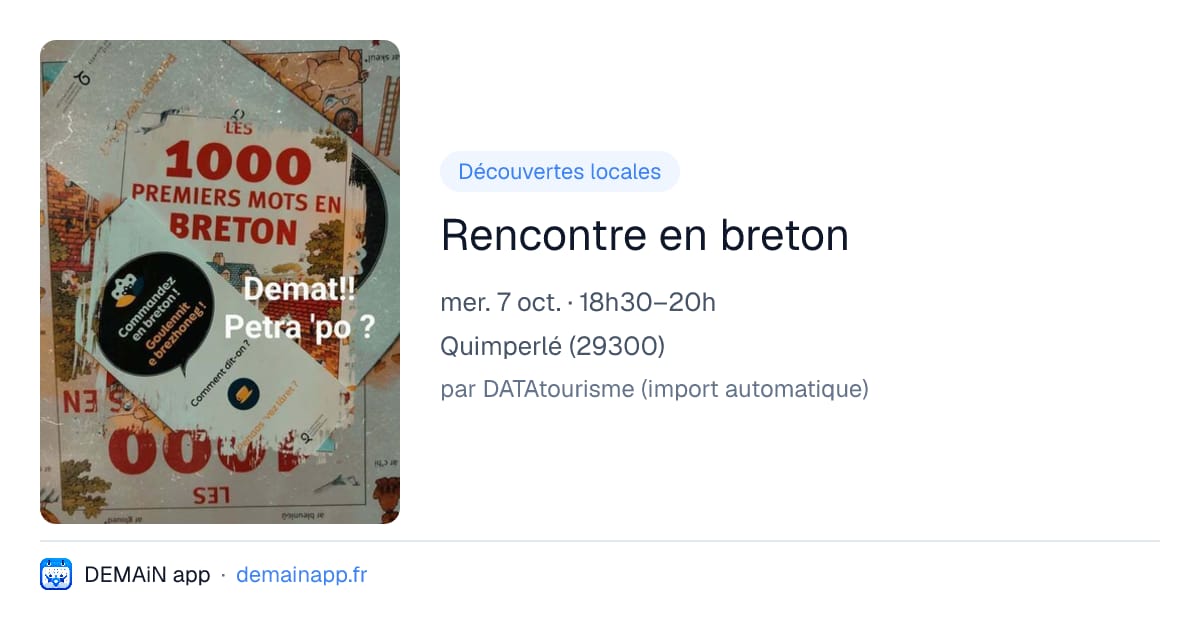 Rencontre en breton — Quimperlé