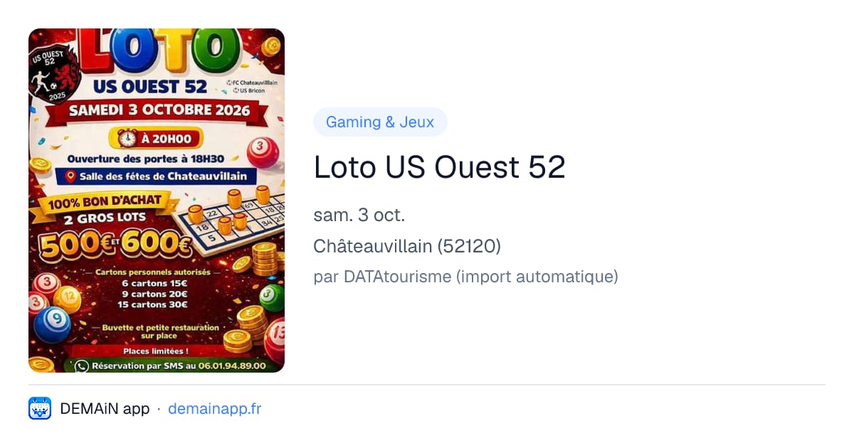 Loto US Ouest 52 — Châteauvillain