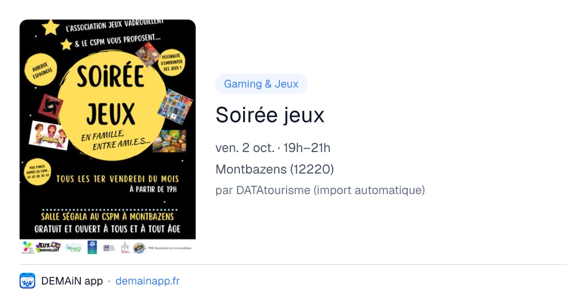 Soirée jeux — Montbazens