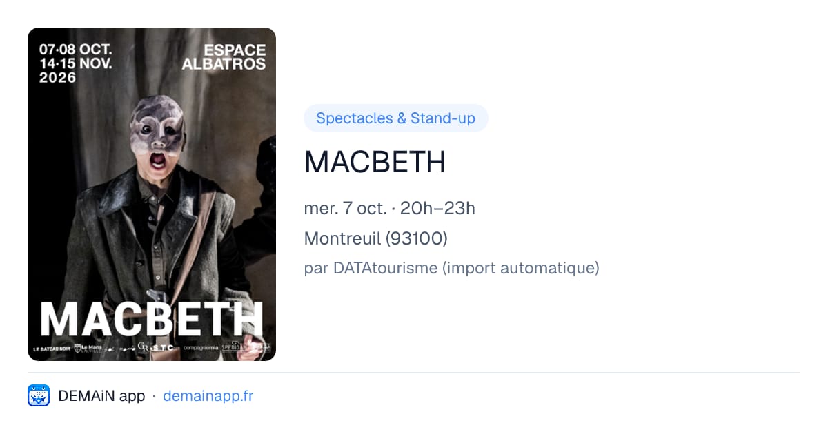 MACBETH — Montreuil