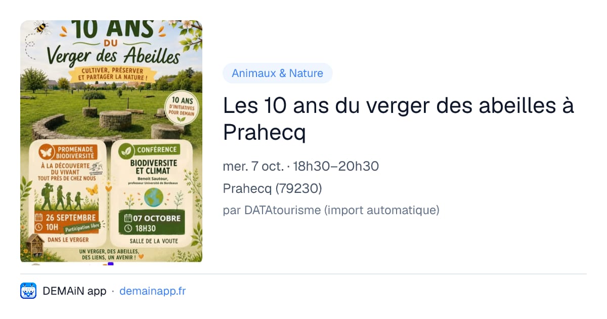 Les 10 ans du verger des abeilles à Prahecq — Prahecq