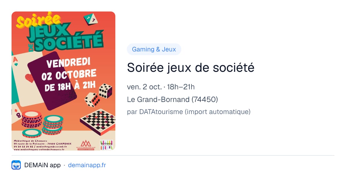 Soirée jeux de société — Le Grand-Bornand