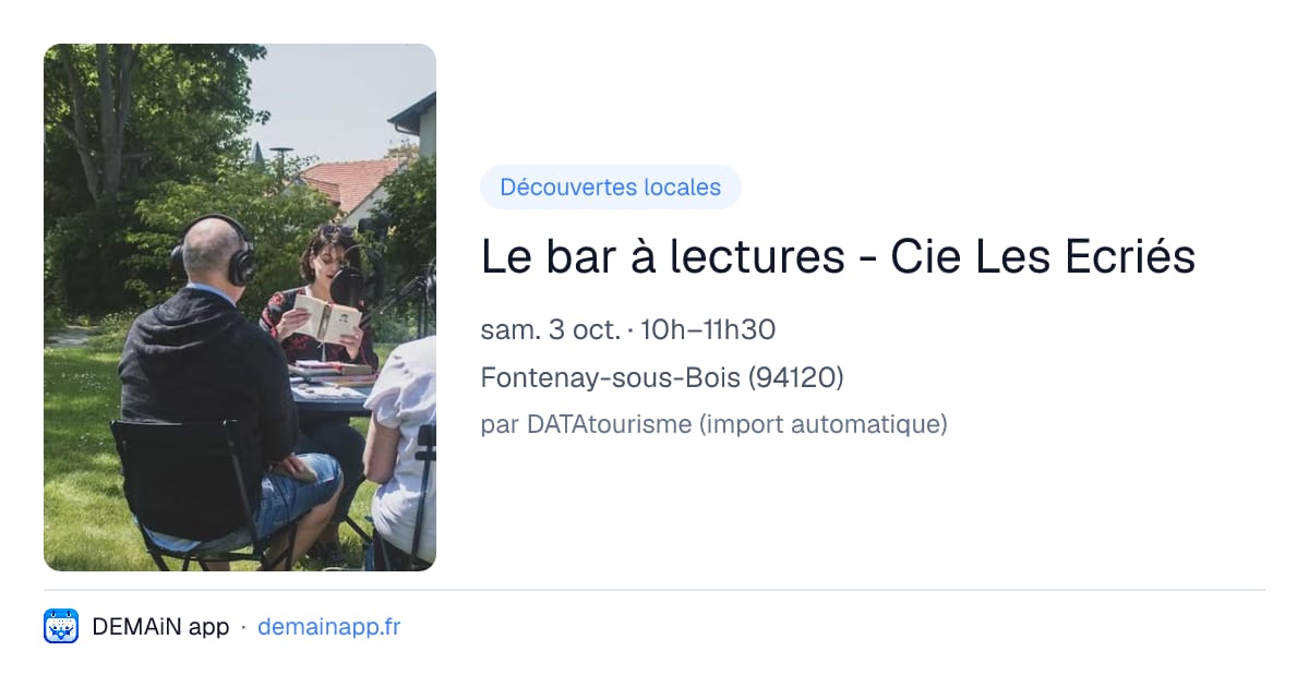 Le bar à lectures - Cie Les Ecriés — Fontenay-sous-Bois